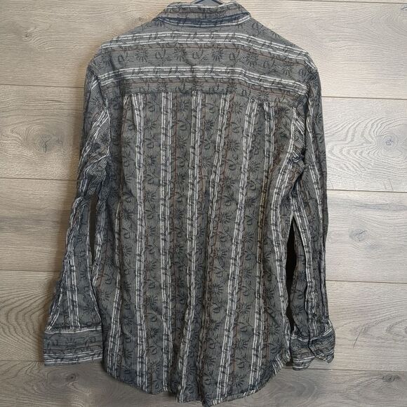 J Ferrar Button Down Striped Shirt Mens Size Large - Picture 6 of 8